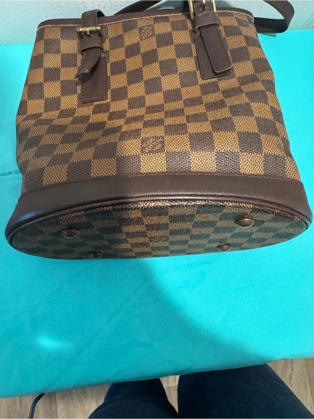Louis Vuitton Brown Damier Ebene Bucket Tote